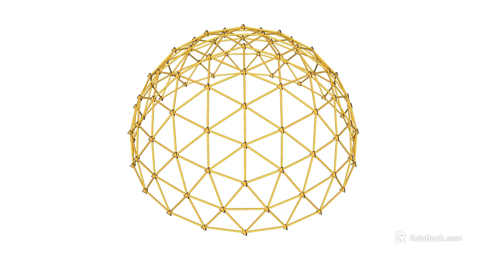 Golden Spherical Geometric Frame Sports Equipment With Interconnected Lines For Fitness Training 3d model 