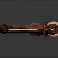Handcrafted Wooden Bow With Curved Design And Colorful Decorative Accents