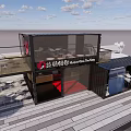 Innovative Container Building Featuring Bar Counter And Outdoor Seating 3d model
