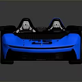 Black and blue convertible sports car with two seats and number 25 on body