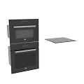 Modern Built in Black Kitchen Appliances With Oven Induction Cooktop And Control Panel