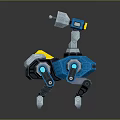 Intelligent Four Legged Robot With Blue Gray Body And Yellow Component Mechanical Design