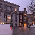 Swing Door Exterior For Historic Urban Buildings In Evening Street View