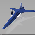 Blue Futuristic Spacecraft 3D Model with Aerodynamic Design for Space Exploration Concept 3d model