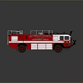 Red And White Fire Truck With Ladder And Emergency Rescue Equipment