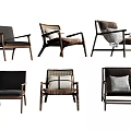 Stylish Leisure Chairs With Various Designs Wooden Frames And Comfortable Cushions
