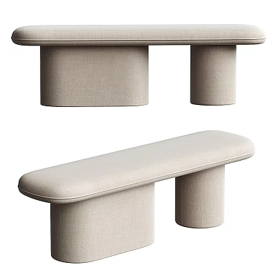 Beige Lazy Sofa With Modern Minimalist Design And Padded Cylindrical Supports 3d model