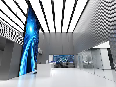 Modern Control Center Hall 3d model