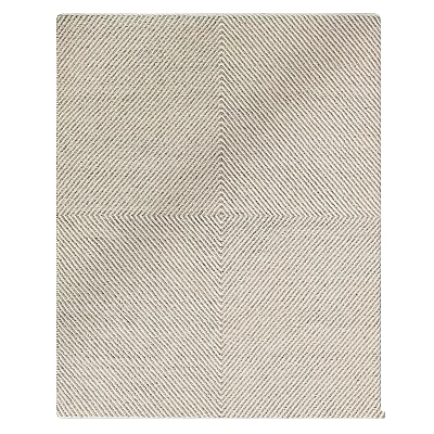 Neutral Colored Square Rug With Herringbone Pattern Weave For Living Room Decor 3d model