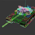 Military Tank With Camouflage Pattern Main Gun Barrel Tracks And Equipment Design