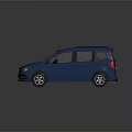Blue Mercedes Compact MPV with Roof Rack and Modern Front Design Features