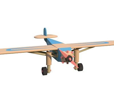 Airplane ornaments cartoon cute 3d model