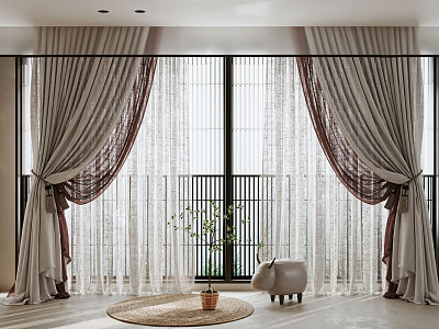 modern curtain gauze curtain model