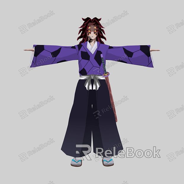 Cartoon samurai cartoon animation movie game samurai samurai sword japanese samurai man model