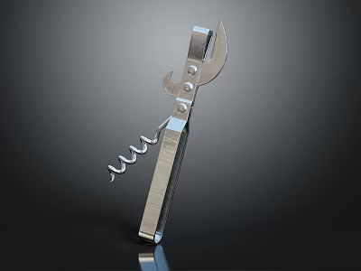 Stainless Steel Corkscrew Bottle Opener With Durable Handle For Household Use 3d model