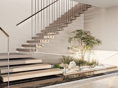 Modern Stairs Landscape 3d model