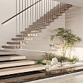 Modern Stairs Stairs Landscape 3d model