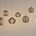 Creative Modern Pendant Lights With Diverse Geometric Wooden Frame Designs Hanging