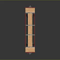 Red Flatbed Trailer with Wooden Deck and Metal Fixtures for Heavy Duty Transportation