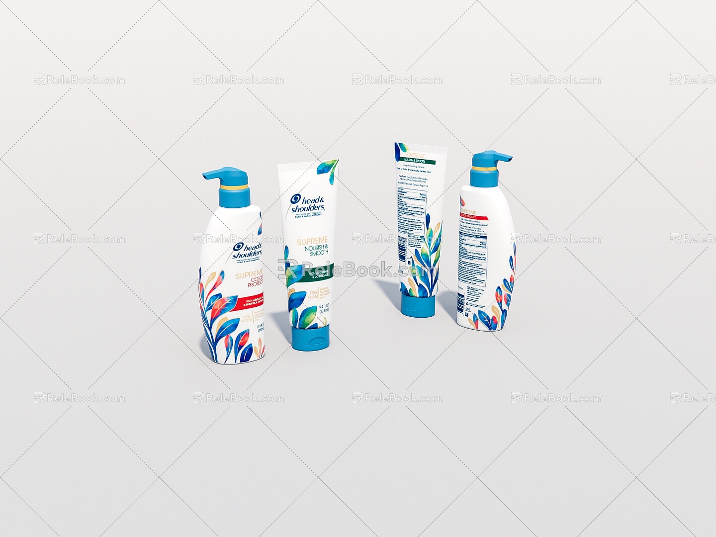 Products Shampoo Plastic Bottle 3d model