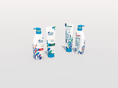 Products Shampoo Plastic Bottle 3d model