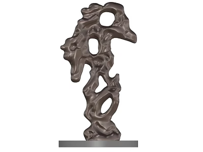 Abstract Metal Ornament Decor Set With Hollow Design And Stable Base 3d model