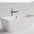 Modern Freestanding Bathtub Design With Black Faucet Sleek Lines And White Finish
