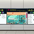 Qunxian Road Subway Station Direction Map With Exits And Layout Information 3d model