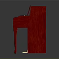 Elegant Red Upright Piano Musical Instrument With Wooden Body And Classic Design