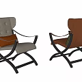 Modern Leisure Chair With Upholstered Fabric Gray Brown Beige Crossed Metal Legs And Accent Cushion