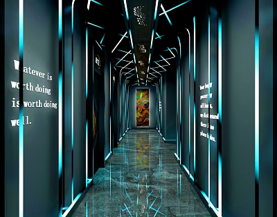 Modern aisle 3d model