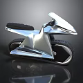 Futuristic Silver Vehicle With Streamlined Design Black Seat And Large Tires