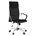 Black Mesh Back Office Chair With Adjustable Armrests Silver Base And Swivel Wheels 3d model