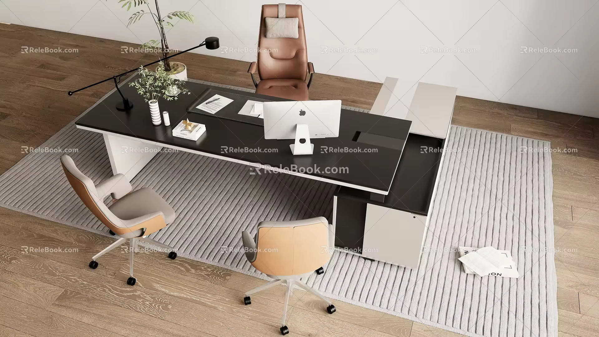 Manager Desk Boss Desk 3d model