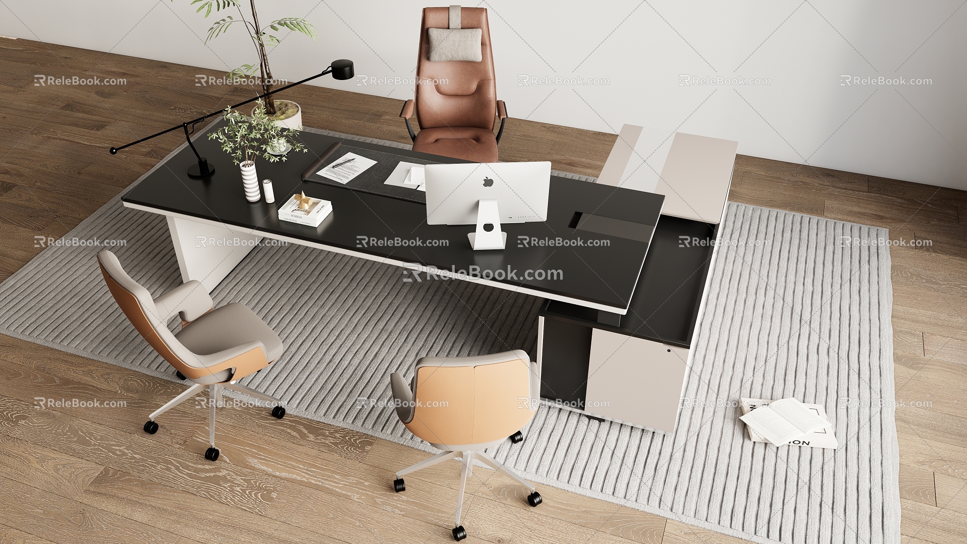 Manager Desk Boss Desk 3d model