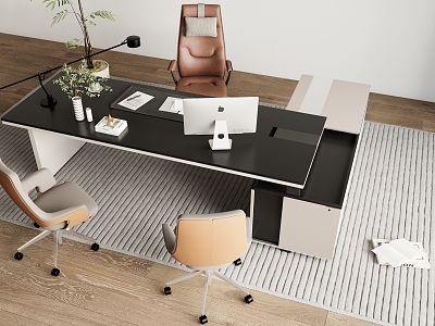 Manager Desk Boss Desk 3d model