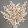 Elegant Pampas Grass Decorative Set With Metallic Vase For Interior Styling