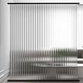 Modern Room Dividers with Vertical Slats Frosted Glass and Grid Designs for Home Interior
