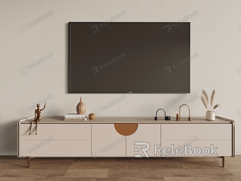 Modern TV Cabinet Book Ornaments model