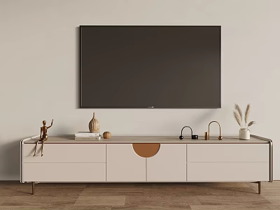 Modern TV Cabinet Book Ornaments 3d model