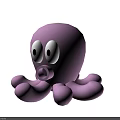 Purple Octopus Doll With Big Round Eyes Open Mouth And Soft Tentacles