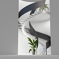 Modern Stairs Fishbone Stairs 3d model