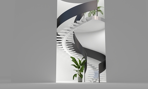 Modern Stairs Fishbone Stairs 3d model