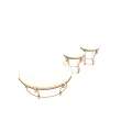 Ornate Three Piece Round Dining Tables With Carved Details And Decorative Legs