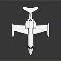 White Passenger Jet Model Featuring Blue Accents And Sleek Aerodynamic Design