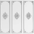 Classic White Wall Paneling Design With Decorative Carvings And Ornate Patterns 3d model