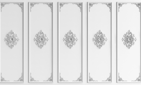 European-style wall panel carved 3d model