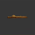 Golden Ancient Scene Model With City Walls Soldier Formations And Central Structure