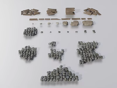 Decorative Rockery Stones With Various Shapes And Sizes For Garden Landscape Design 3d model