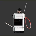 Mini Gas Stove Equipment With Open Oven Door And Gas Cylinder